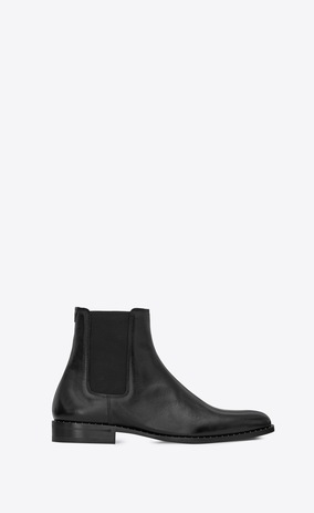 SAINT LAURENT Boots Man montaigne boot in black studded moroder leather a_V4